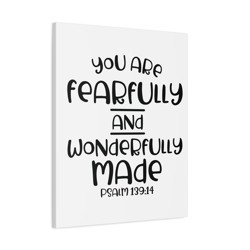 Scripture Canvas You Are Fearfully Psalm 139:14 Bible Verse Print Ready to Hang
